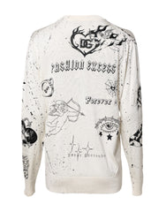 Dolce & Gabbana White Logo Angel Print Women Pullover Sweater