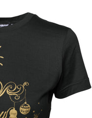 Dolce & Gabbana Black Cotton Round Neck Short Sleeve T-shirt