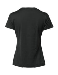 Dolce & Gabbana Black Cotton Round Neck Short Sleeve T-shirt