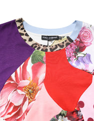 Dolce & Gabbana Multicolor Patchwork Short Sleeve Blouse Top