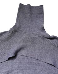Dolce & Gabbana Gray Wool Knit Turtleneck Cropped Top Sweater