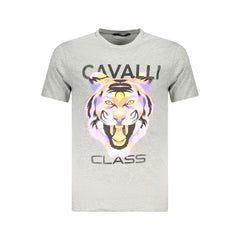 Cavalli Class Gray Cotton Mens TShirt