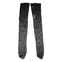Dolce & Gabbana Black Floral Lace Cotton Stretch Stockings Socks