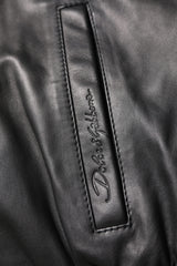 Dolce & Gabbana Black Lambskin Leather Full Zip Biker Jacket