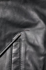Dolce & Gabbana Black Lambskin Leather Full Zip Biker Jacket