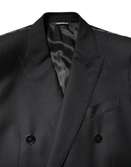 Dolce & Gabbana Black MARTINI Double Breasted Coat Blazer