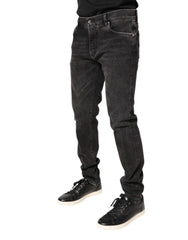 Dolce & Gabbana Gray Washed Cotton Skinny Denim Jeans