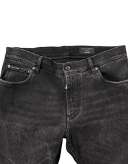 Dolce & Gabbana Gray Washed Cotton Skinny Denim Jeans