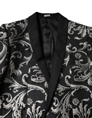 Dolce & Gabbana Black Gray MARTINI Jacquard Men 3 Piece Suit
