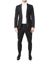 Dolce & Gabbana Black Cotton TAORMINA Formal 2 Piece Suit