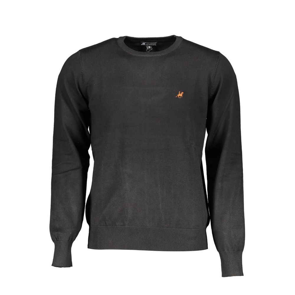 U.S. Grand Polo Black Nylon Men Sweater
