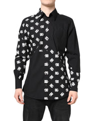 Dolce & Gabbana Black DG Logo Cotton MARTINI Dress Shirt