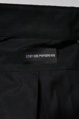 Emporio Armani Black Cotton Long Sleeves Men Formal Dress Shirt