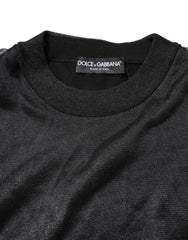 Dolce & Gabbana Black Logo Knitted Crewneck Pullover Sweater