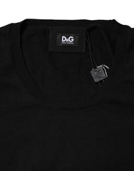 Dolce & Gabbana Black Cotton Round Neck Short Sleeve T-shirt