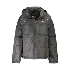 Tommy Hilfiger "Black Polyester Women Jacket with Removable Hood"