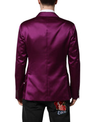 Dolce & Gabbana Purple Double Breasted Men Suit Coat Blazer