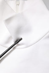 Dolce & Gabbana White Cotton Turtleneck DG Applique T-shirt