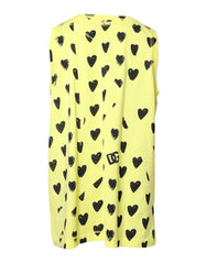 Dolce & Gabbana Yellow Cotton Sleeveless DG Heart T-shirt