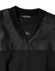 Dolce & Gabbana Black Cotton Short Sleeves V-neck T-shirt