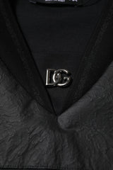 Dolce & Gabbana Black Cotton Short Sleeves V-neck T-shirt