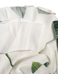 Dolce & Gabbana White Floral One Shoulder Sheath Midi Dress