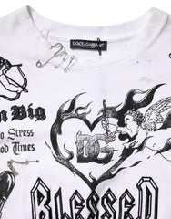 Dolce & Gabbana White Cotton DG BLESSED Printed T-shirt