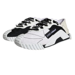 Dolce & Gabbana White Black Low Top NS1 Sneakers Shoes