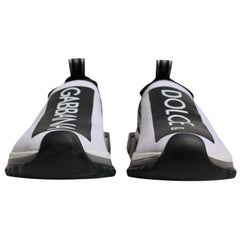 Dolce & Gabbana White Black Slip On Sorrento Sneakers Shoes