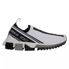 Dolce & Gabbana White Black Slip On Sorrento Sneakers Shoes