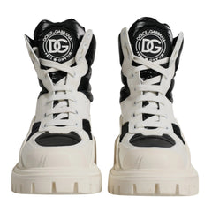 Dolce & Gabbana White Padded Mid Calf Lace Up Boots Shoes