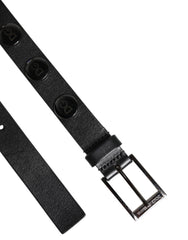 Dolce & Gabbana Black Luxury Leather DG Studs Buckle Belt