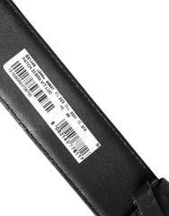 Dolce & Gabbana Black White Leather DG Metal Buckle Belt