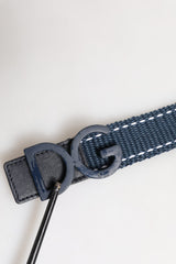 Dolce & Gabbana Blue Cotton Leather DG Logo Metal Buckle Belt