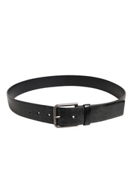 Dolce & Gabbana Black Classic Leather Metal Buckle Belt