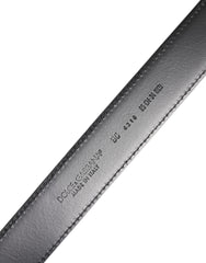 Dolce & Gabbana Black Classic Calf Leather Silver Buckle Belt