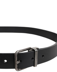 Dolce & Gabbana Black Classic Leather Metal Buckle Belt