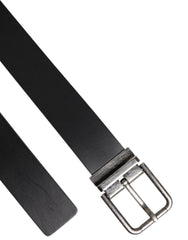 Dolce & Gabbana Black Classic Leather Metal Buckle Belt