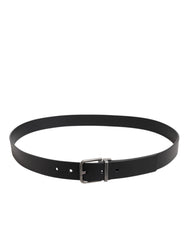 Dolce & Gabbana Black Classic Leather Metal Buckle Belt