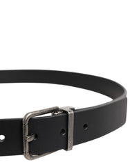 Dolce & Gabbana Black Classic Leather Metal Buckle Belt