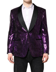 Dolce & Gabbana Purple SICILIA Sequin Embellish Coat Jacket