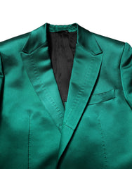 Dolce & Gabbana Green Silk 3 Piece Single Breasted Suit