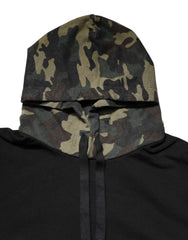 Dolce & Gabbana Black Camouflage Hooded Sweatshirt Sweater