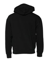 Dolce & Gabbana Black Logo Full Zip Hooded Men Sweatshirt Sweater