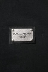 Dolce & Gabbana Black Logo Full Zip Hooded Men Sweatshirt Sweater