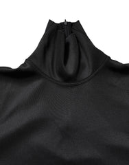 Dolce & Gabbana Black Polyester Turtleneck Pullover Sweater