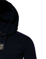 Dolce & Gabbana Black Crown Cotton Hooded Sweatshirt Sweater