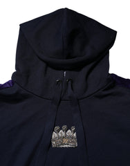 Dolce & Gabbana Black Crown Cotton Hooded Sweatshirt Sweater