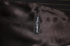 Dolce & Gabbana Black Stripes Wool Formal Men Waistcoat Vest