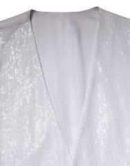 Dolce & Gabbana White Sequined Dress Formal Waistcoat Vest